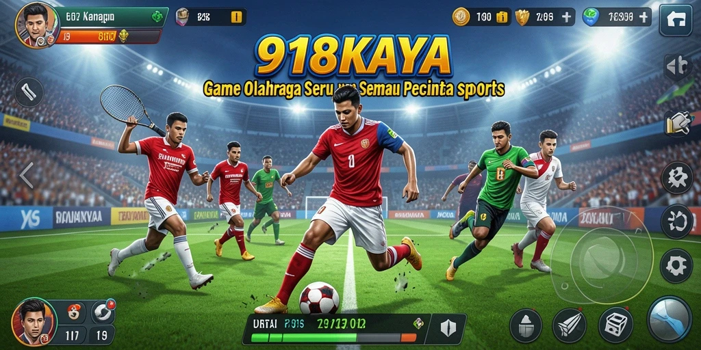 Tampilan gameplay olahraga yang menegangkan dan interaktif.