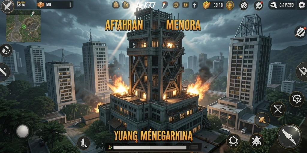 Tangkapan layar gameplay AFK77 menampilkan aksi menara pertahanan yang seru.