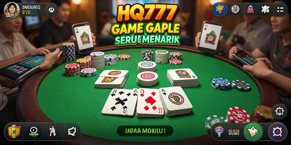 Gameplay menarik Gaple di HQ777 dengan desain grafis yang modern.