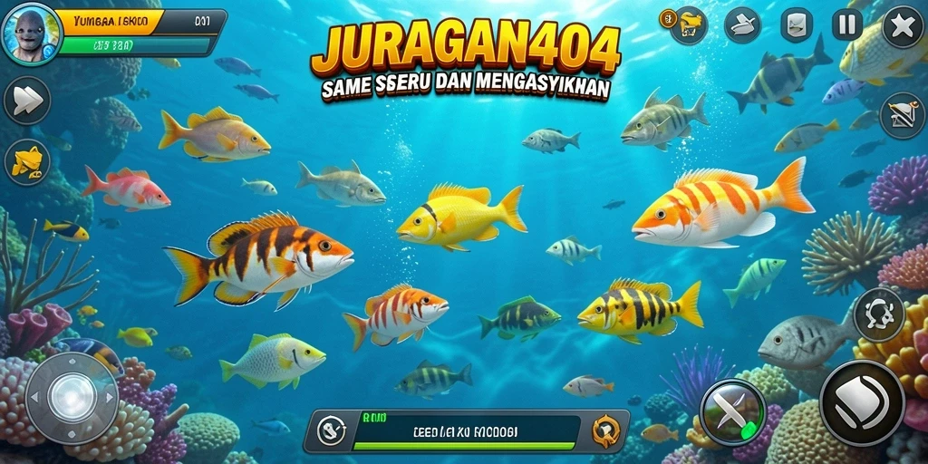 Screenshot gameplay Tembak Ikan penuh warna dan aksi.