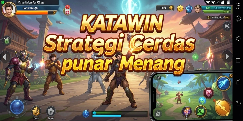 Tampilan layar gameplay KATAWIN dengan elemen strategi yang mendebarkan.