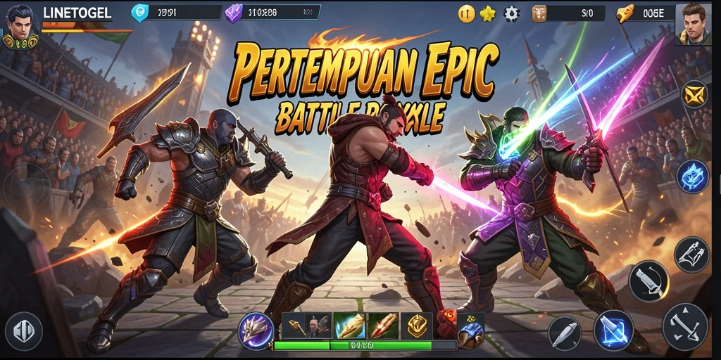 Tangkapan layar gameplay penuh aksi dari LINETOGEL.