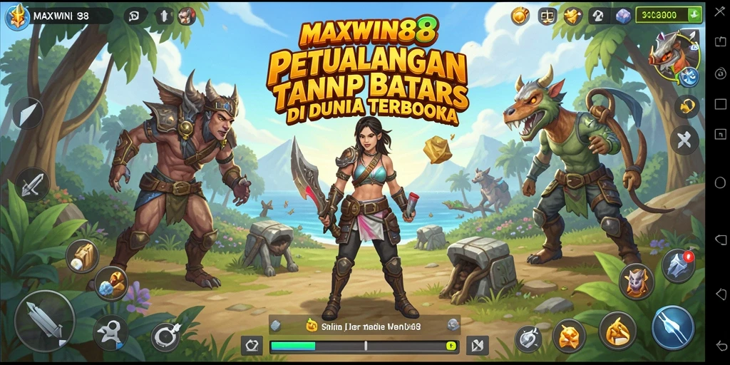 Screeshot gameplay menampilkan petualangan epik di dunia terbuka MAXWIN88.