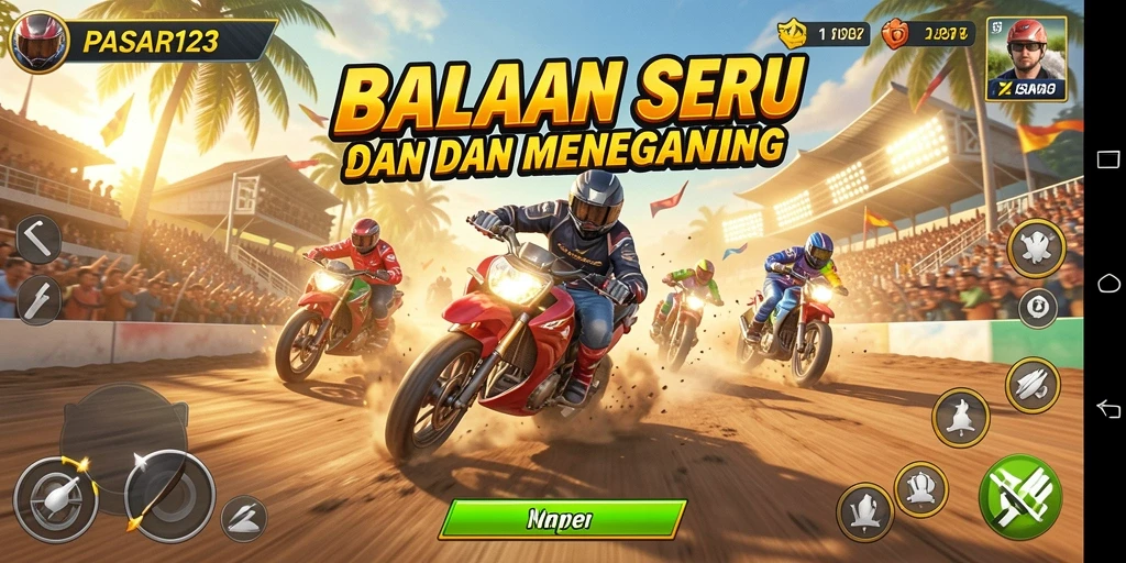 Tampilan menyerupai balapan seru dengan mobil kencang.